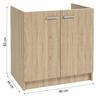 Sonoma Oak Kitchen Cabinet for Sink 80x50, Freestanding