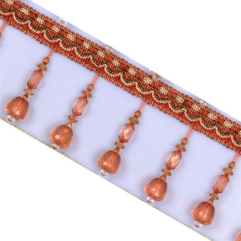 

2/4/6 метров хрустальные бусины бахрома для штор кружево кисточка отделка широкая лента DIY поделки ручная работа шитье шторы одежда аксессуары 2M