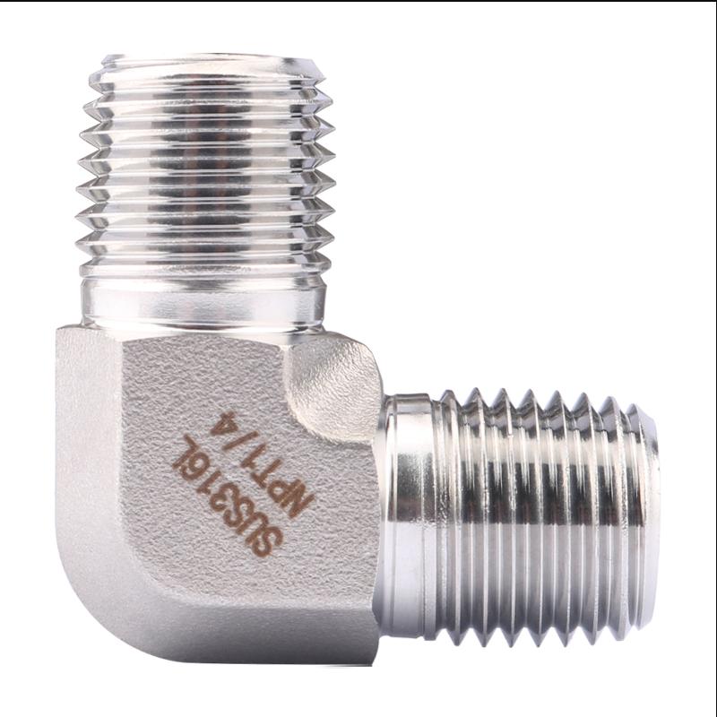1/8" 1/4" 3/8" 1/2" NPT Female Male Thread 316L Stainless Steel Forged Pipe Fitting Elbow 90 Degree Connector High Pressure