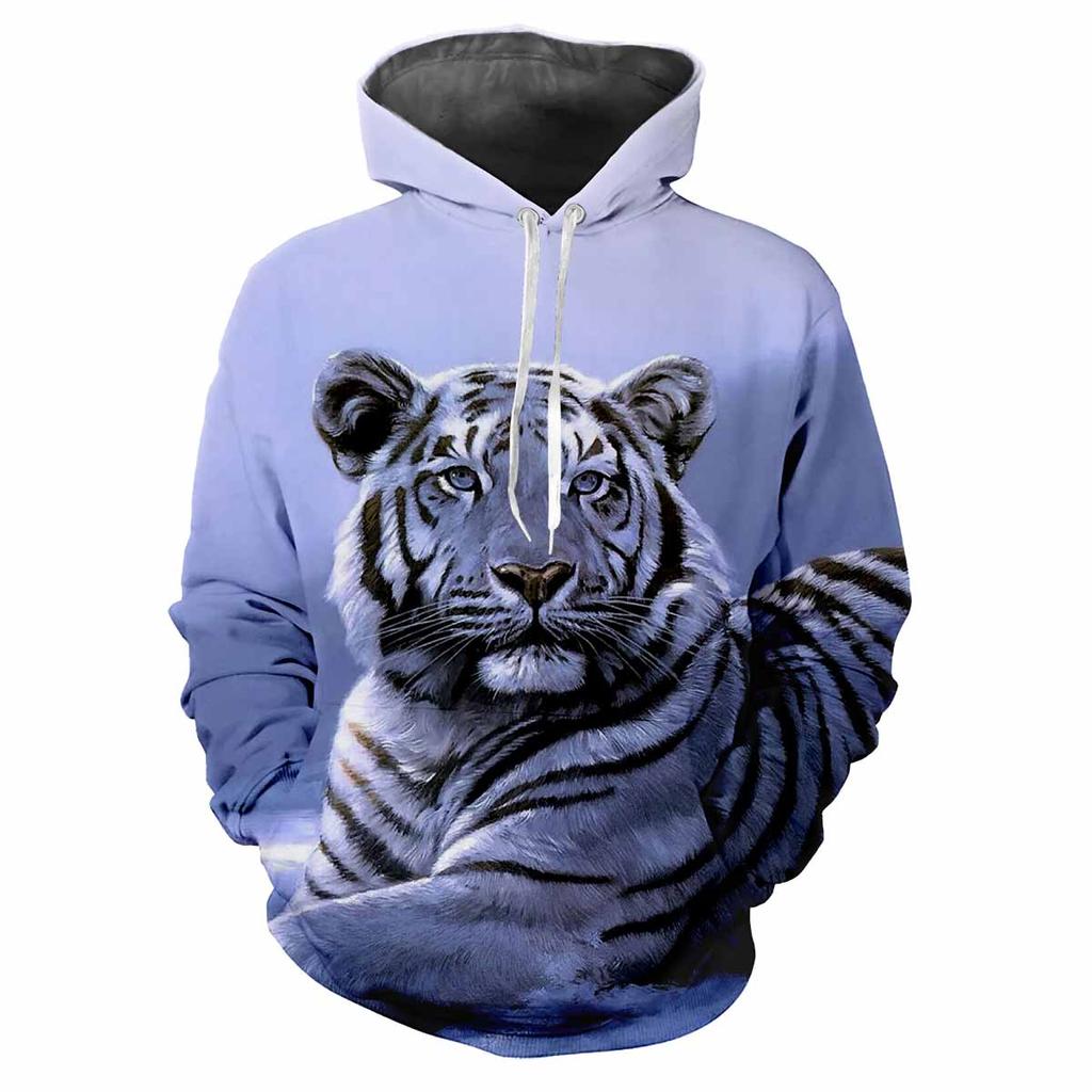 Tiger Djur Best 3d Tryckt Vår Och Höst Män Med Huvtröja Lös Casual Mode Personlighet För Att Skapa Bekväma Kläder