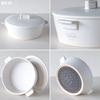 TAMAKI Clay Pot Corner IH Clay Pot 1-2 serving size White Diameter 23.2 x Depth 19 x Height 10.4cm IH, direct flame, microwave, oven compatible,