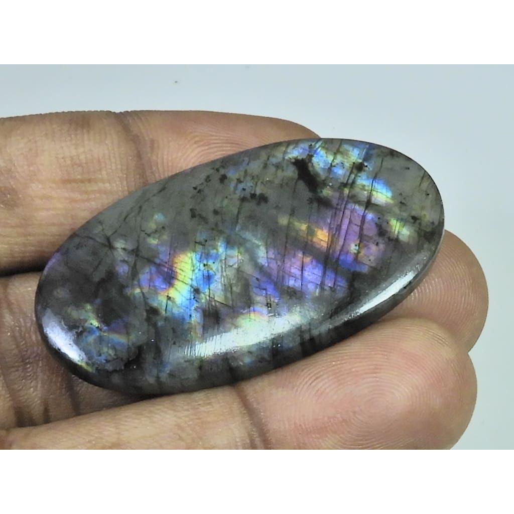

24X46X05MM Natural Purple Labradorite Spectrolite Oval Loose Gemstone 64Cts. D-414