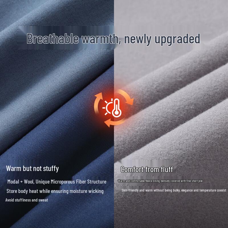 Langdeng Men's Business Winter Warm Long Sleeve Shirt