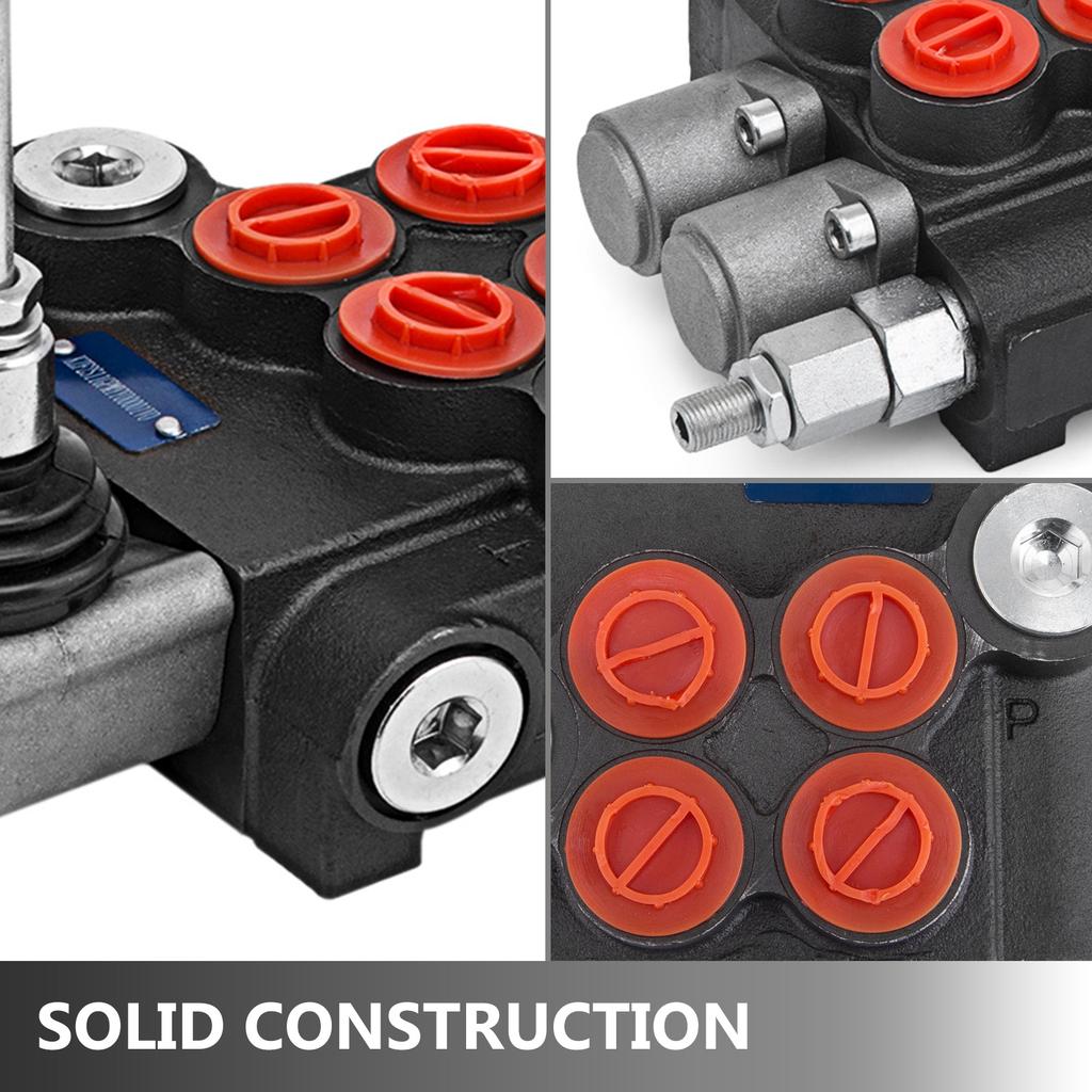 SucceBuy 2/3 Spool 11GPM3600PSI Directional Hydraulic Control Valve Double Acting Suitable Use for Pump Hydraulic Cylinder Motor