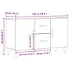 Sideboard Artisan Oak 100 X 36 X 60 Cm Particleboard
