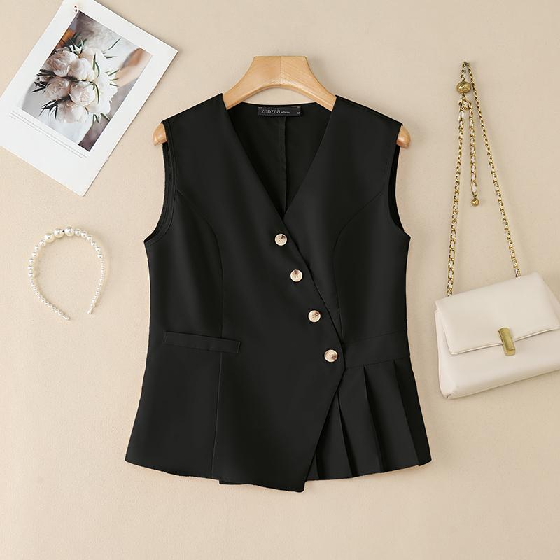 ZANZEA Women Summer V-Neck Casual Sleeveless Vest Tops