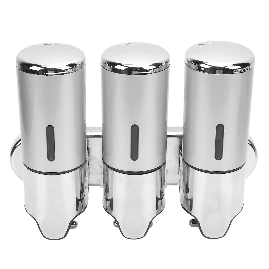 Triple Shampoo And Conditioner Dispenser T Bar Lever Refillable Wall Mount Body Wash Dispenser for