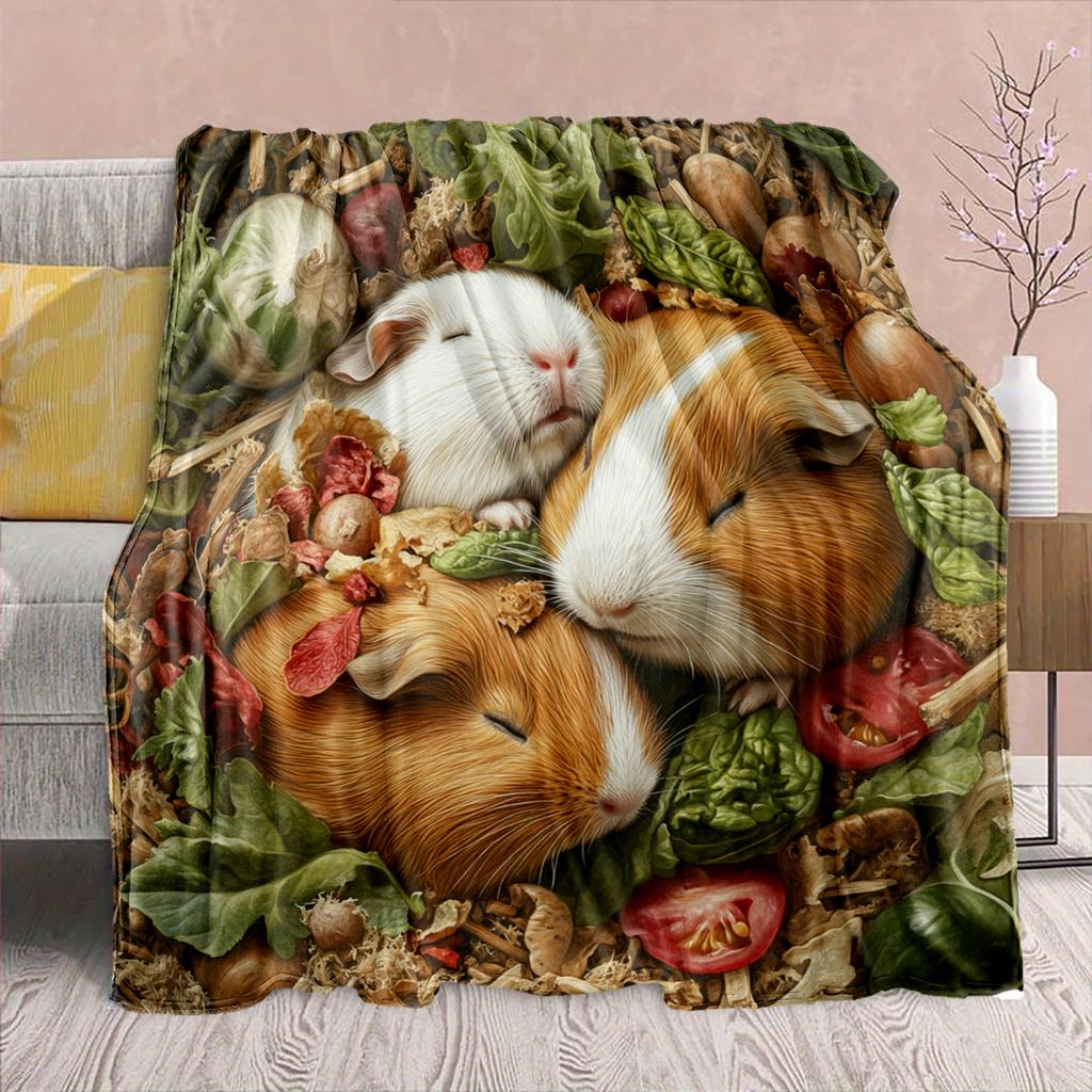 1Pc Cartoon Print Flannel Blanket, High Quality Comfortable for All Seasons, Home Decor, Warmth and Comfort, Perfect for Christmas Birthday Gift