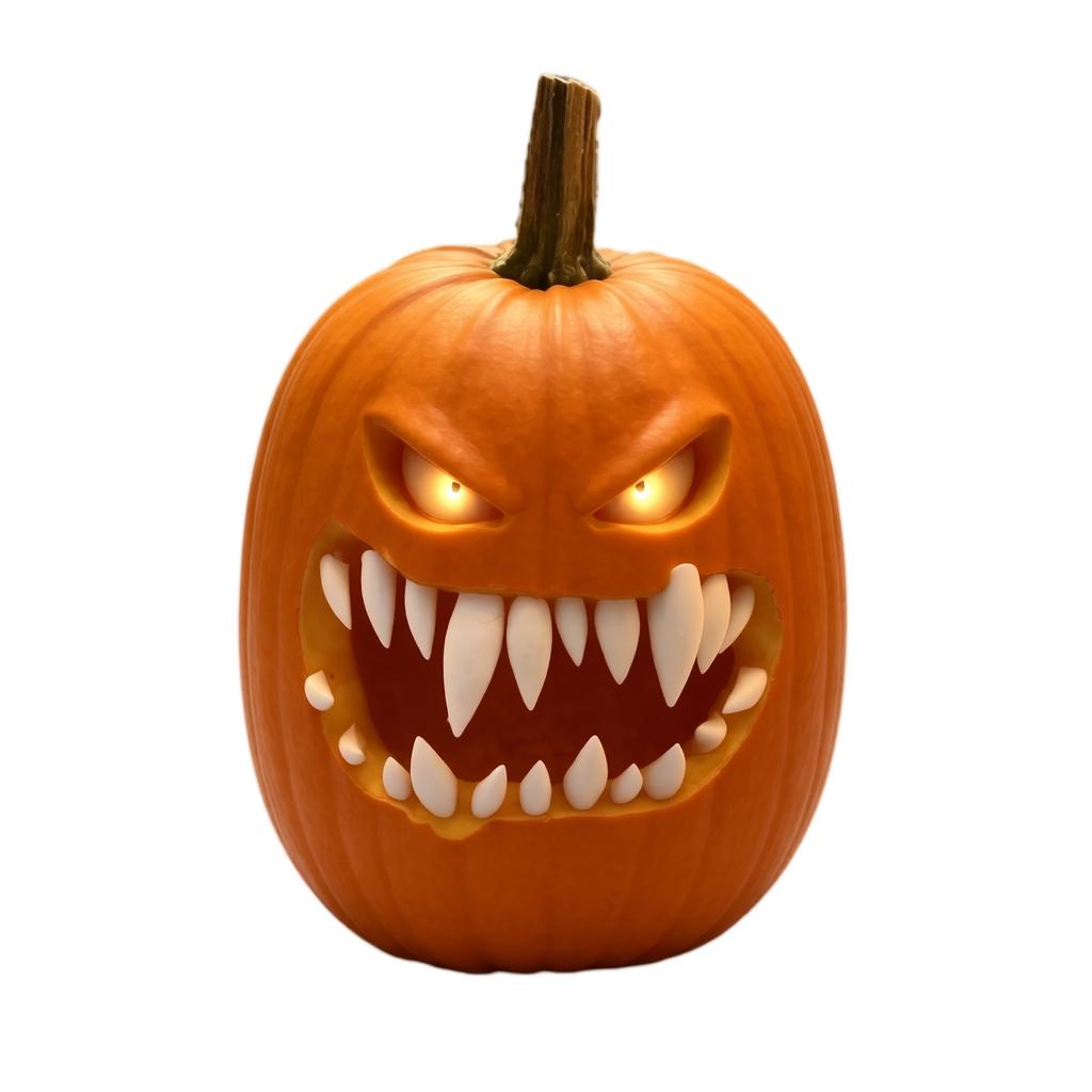 3D Printed Pumpkin Teeth Halloween Decoration - Costume Fake Teeth for Party Favors  (Pumpkin Not Included  )