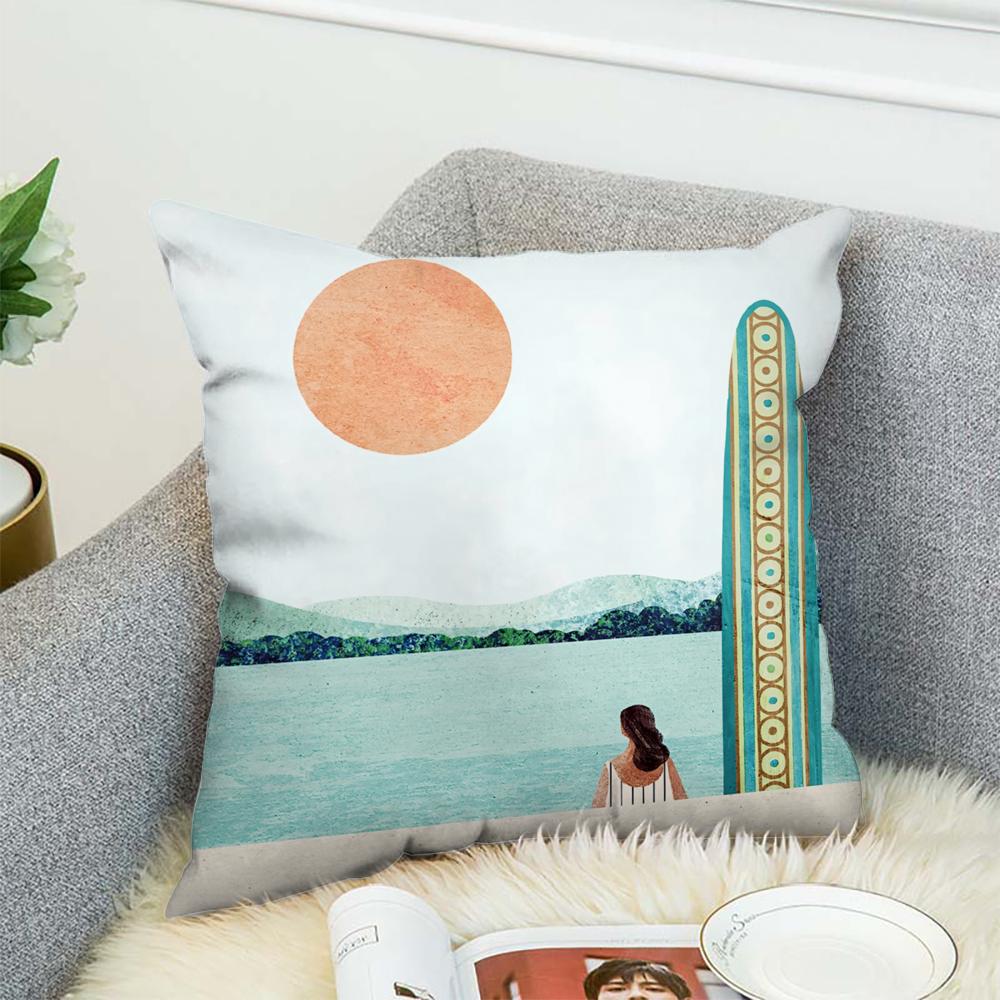 H-Henry Art Pillow Case For Car Sofa Decorative Home Double-sided Print Plush Square Throw Pillow Cushion Cover