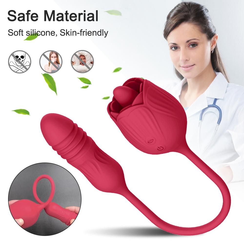 POMFW Rose Vibrator Clitoral Sucking Vibrator Rose Toys Vibrating Eggs Suction G-spot Vaginal Anal Stimulator Breast Nipple Massager
