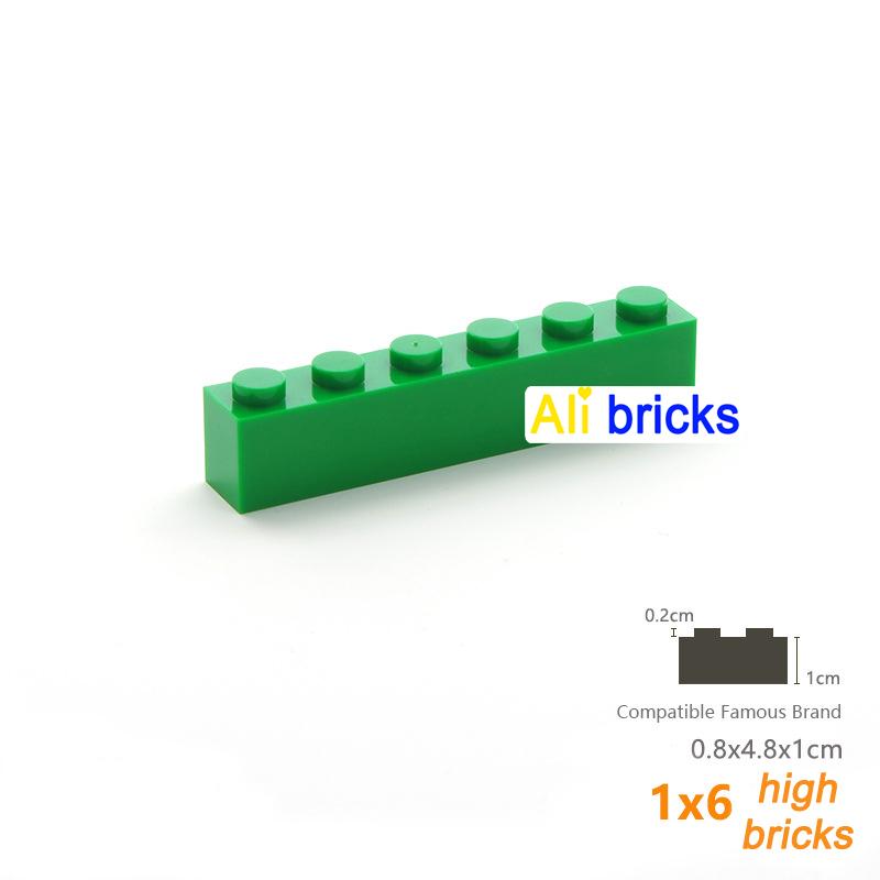 20pcs  DIY Building Blocks Thick Figures Bricks 1x6 Dots Educational Creative Size Compatible With 3009 Plastic Toys for Childre