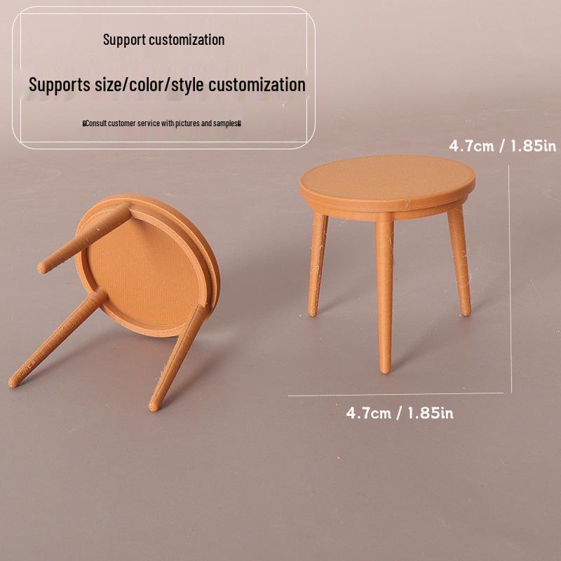 Miniature Dollhouse Round Side Table - DIY Furniture & Scene Accessories