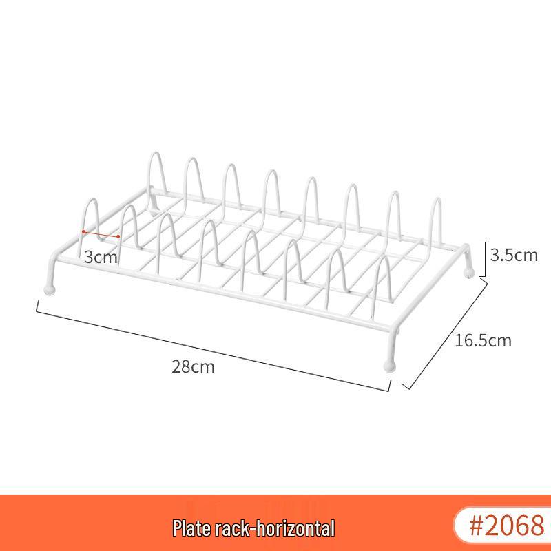 Настенный держатель для тарелок из кованого железа - Вертикальный органайзер для неглубоких круглых тарелок