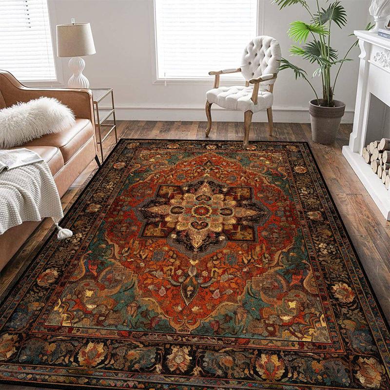 Persian Ethnic Style Carpet for Living Room Home Decoration Retro America Lounge Rugs Soft Bedroom Non-slip Bedside Mats 200x300