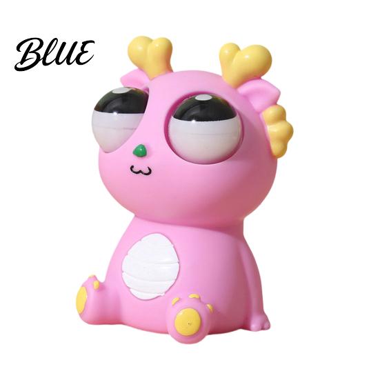 Dragon Stress Reliever Popping Eye Squeeze Toy Anxiety Relief Sitting Cartoon Child-friendly Pinch Sensory Soft Ball Animal Fidget