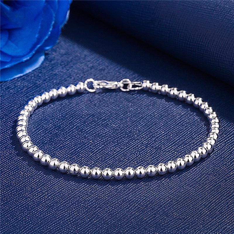 Silver Plated 4M Hollow Bead Bracelet - European & American Style Korean Fashion Bracelet