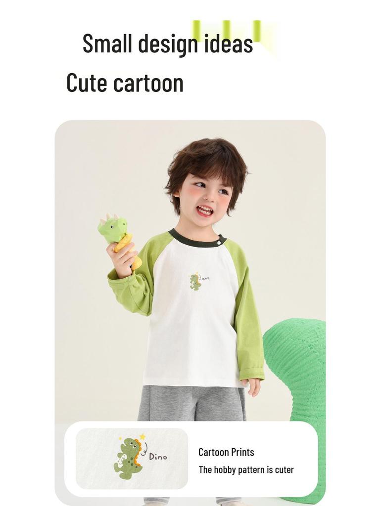 Kaka Panda Kids' Long-Sleeve T-Shirt for Boys & Girls - Trendy Spring/Autumn Top for Toddlers