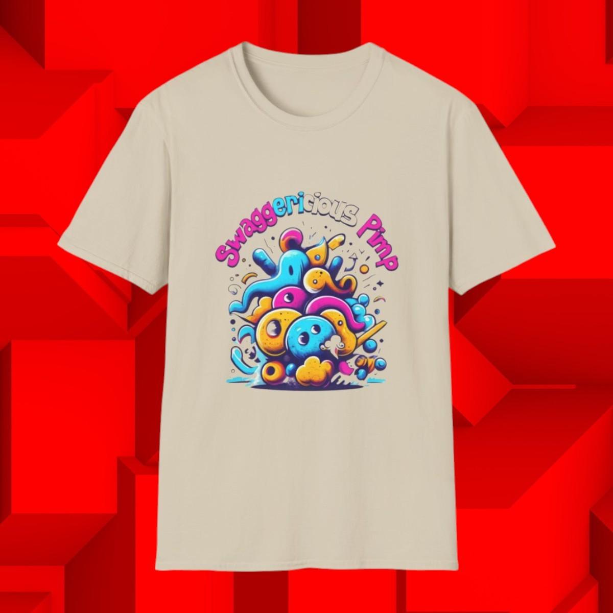 Colorful Cartoon Blob Characters T-Shirt | Cute Whimsical Illustration L