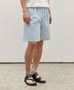 DECET [Summer Linen-Like] Linen Like 2Pleats Shorts Dcpt006Lightblue
