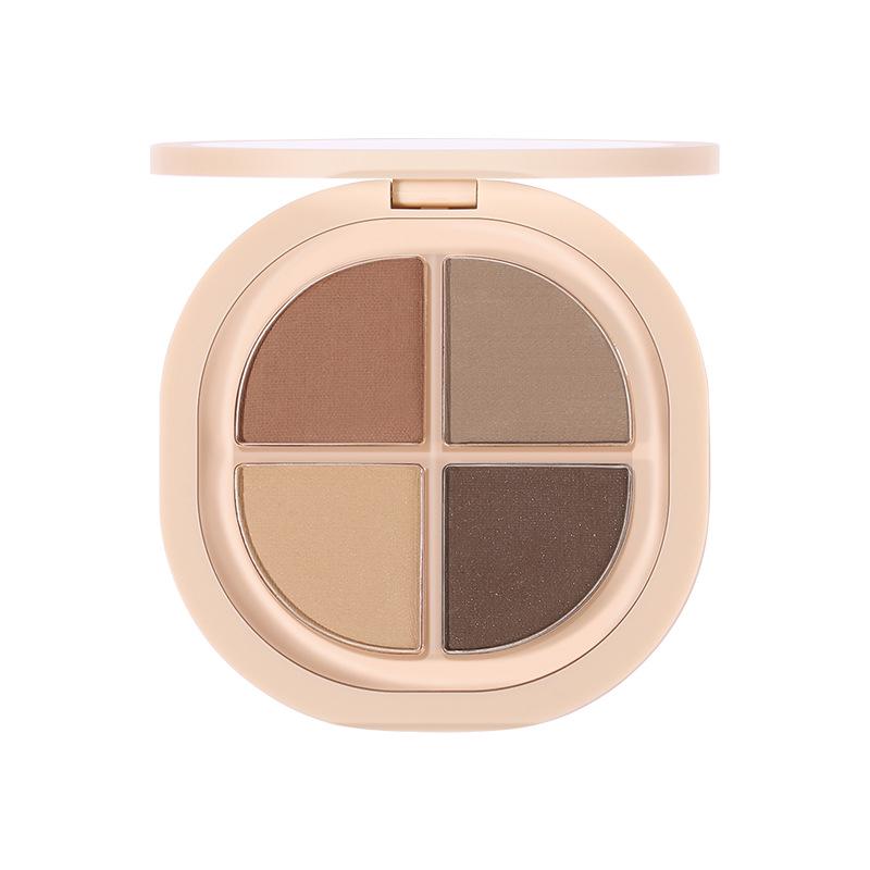 New Four-Color Eyeshadow Palette: High-Shimmer, Waterproof, Sweatproof, Smudge-Free, Perfect for Students.