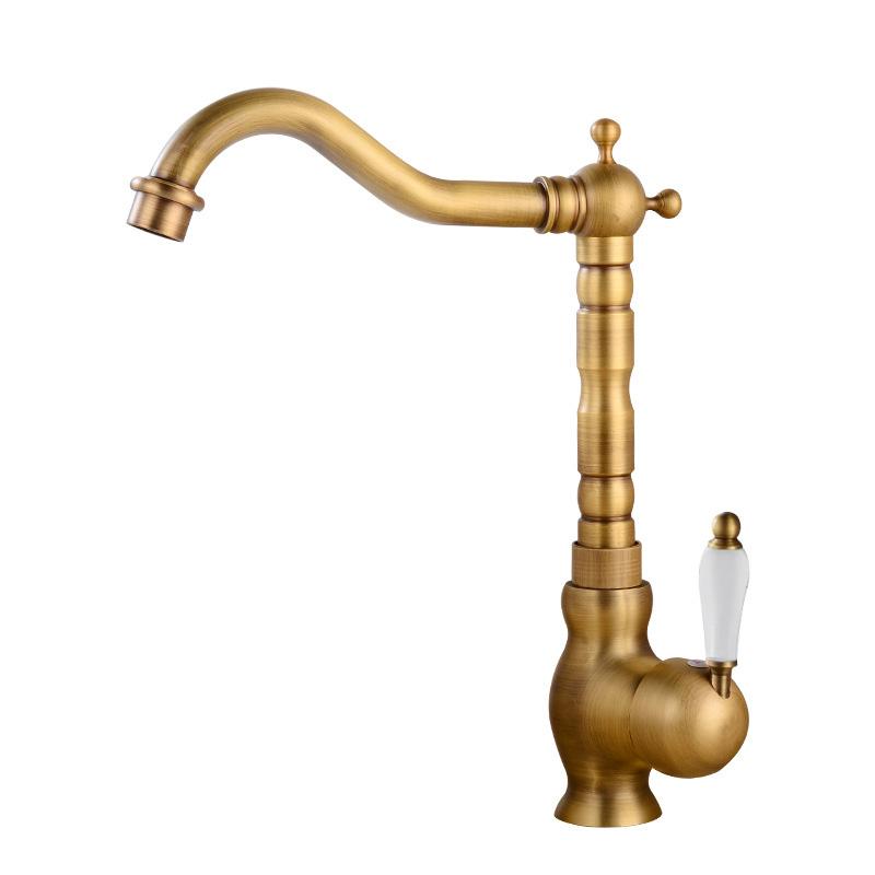 European Style Gold Basin Faucet Chrome Hot and Cold Mixers Antique Wash Basin Faucet Taps The Basin 360 Rotating Faucet