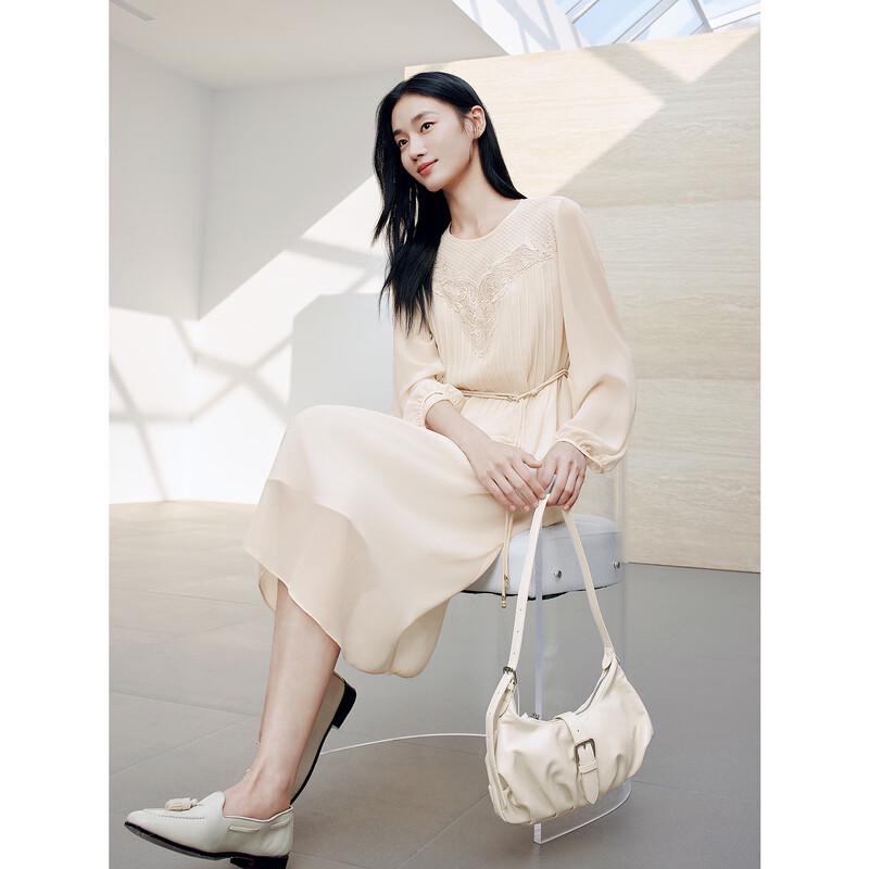 Anna Co Elegant Lace Chiffon A-Line Dress