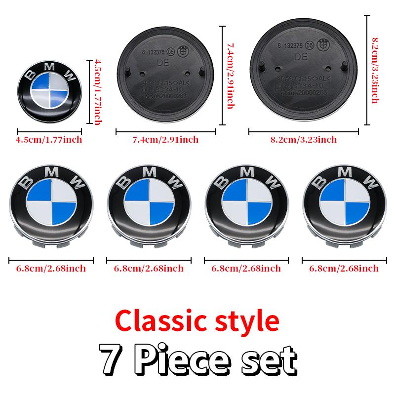 BBKD8 7PCS BMW Car Hood Front Rear Trunk Emblem Classic Blue White Badge For BMW E93 E87 G01 G20 X3 X5 F30 F20 E36 E46 E53 E90