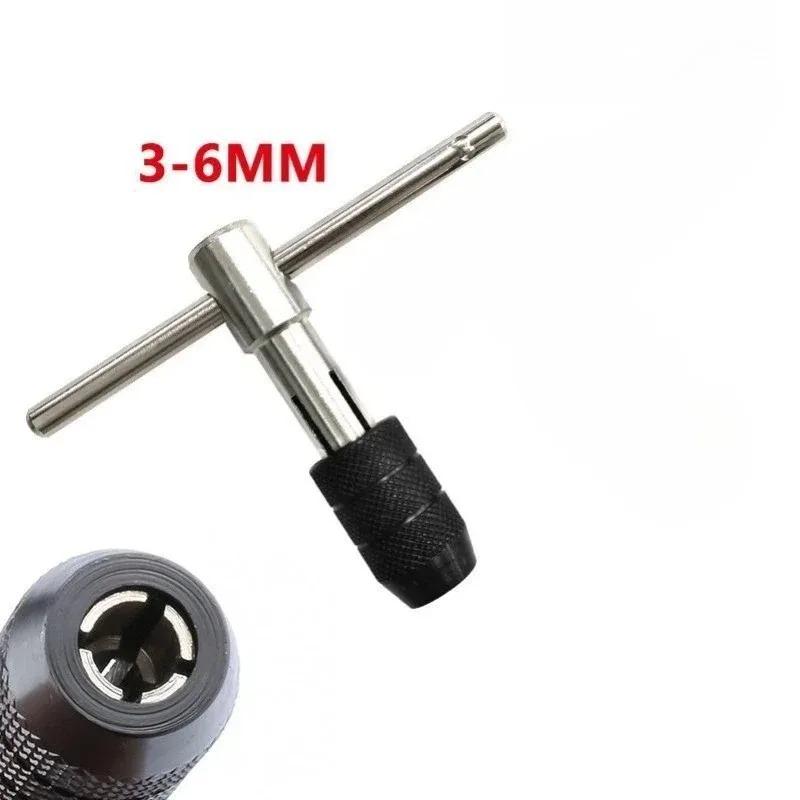 Manual Tapping Wrench Thread Tapping Tool Set M3-M8 3mm-6mm and 5-12mm-M5-M12 T-shaped Tool Kit Easy To Install