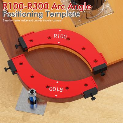 Inner/Outer Corner Large Arc Mold Electric Router Slotting Template R100-R300 Woodworking Curved Angle Chamfering Template Tools