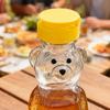 240ml Plastic Bear Honey Bottle Jars Empty Honey Squeeze Container with Flip-lid Reusable Bear Shaped Juice Bottle for Syrup Sauce Storing Dispensing