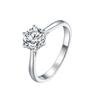 Six-Claw Round Cut Diamond Ring, Minimalist Promise Ring For Women'S Daily Wear