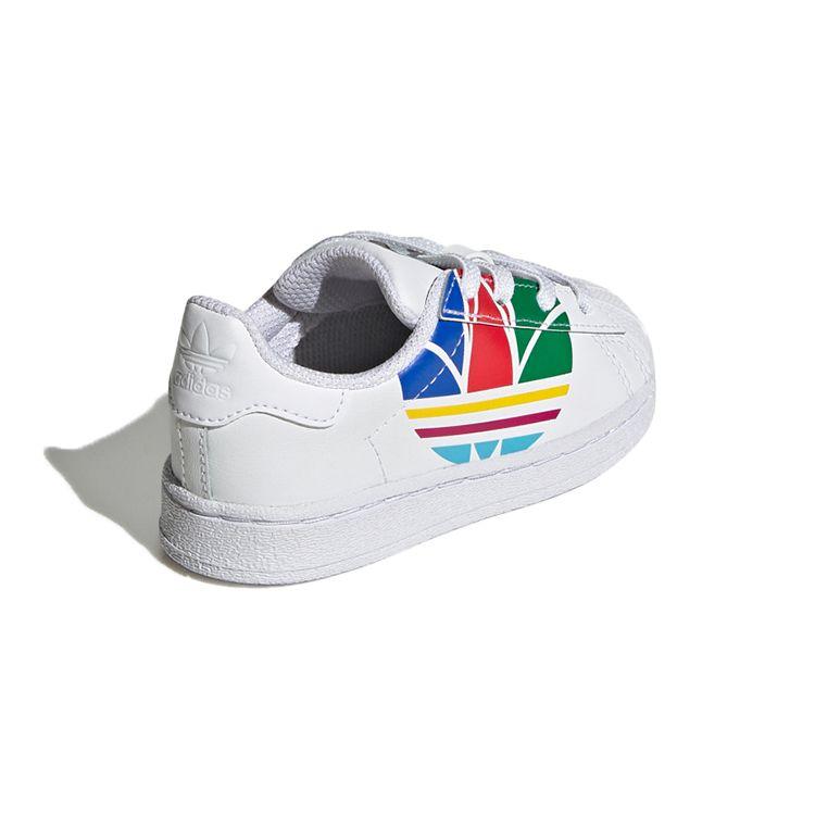 Adidas Superstar Pure K Colorful Trefoil - Cloud White Baby Sneakers Red Blue FW4017
