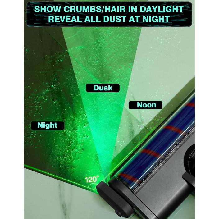 Rechargeable Upright Vacuum Cleaner Dust Display LED Light Attachment, Green Light Shark Bissell, Universal Upgrade Vacuum Accessories