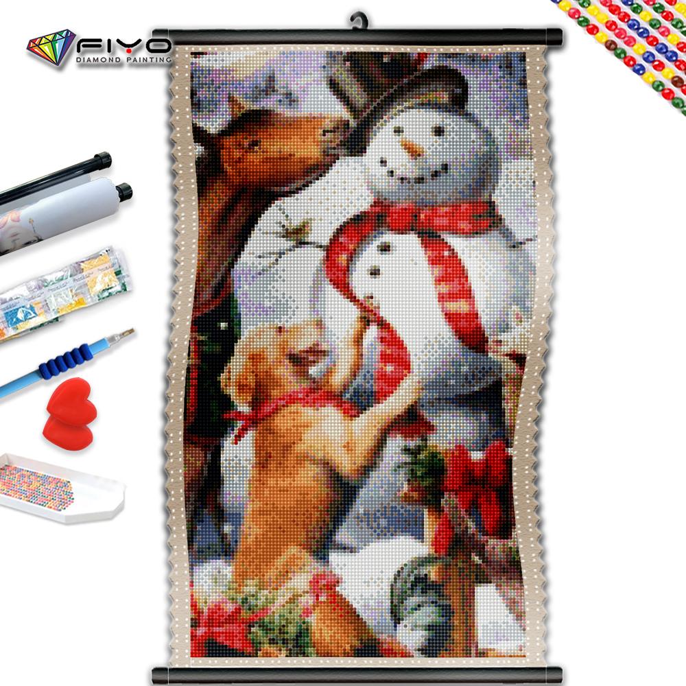 

5D DIY рамка бриллиантовая роспись Рождество Снеговик Бриллиантовая вышивка Полный комплект Собака Лошадь Животное Мозаика Домашний декор