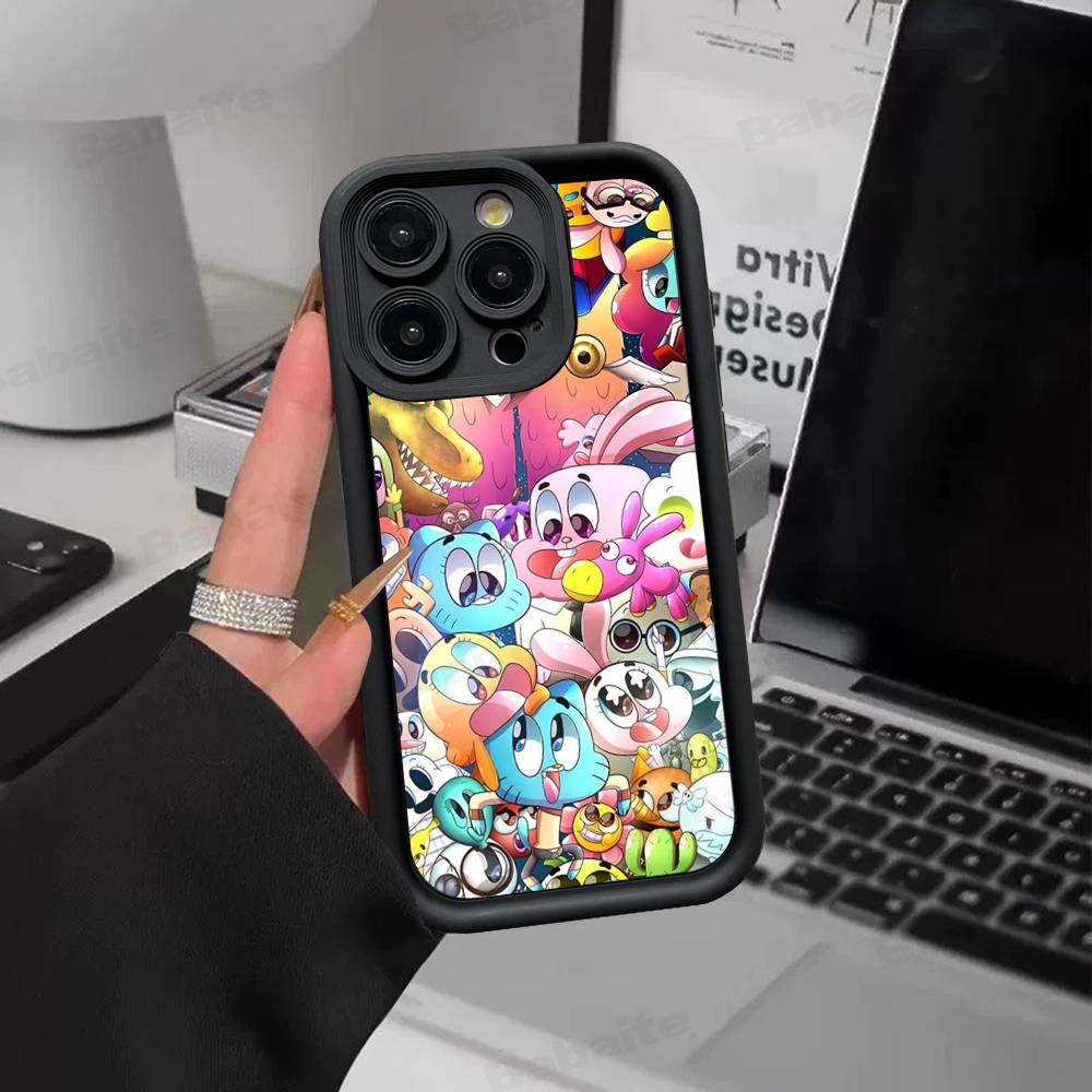 Cute Amazing-World G-gumball Phone Case For IPhone 17 16 15 14 13 12 11 Pro Max Plus Black Full Coverage TPU