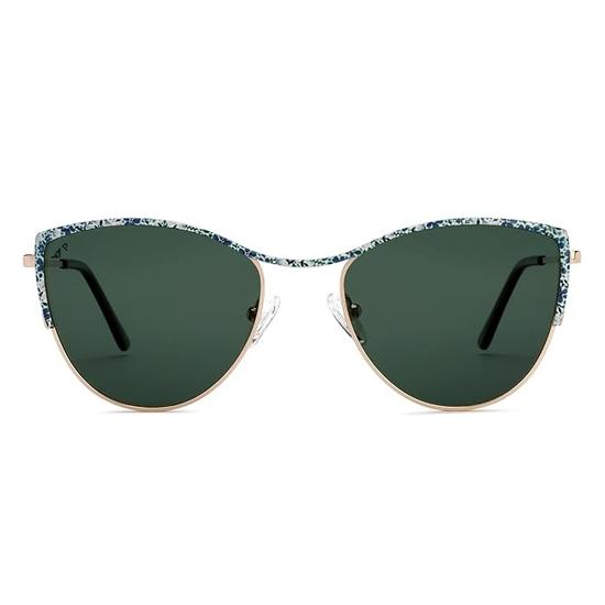 Vincent Chase By Lenskart | Gold - Green Full Rim Cat Eye | Floral Edit | Branded Latest| 100% UV Protected | For Women| VC S16759