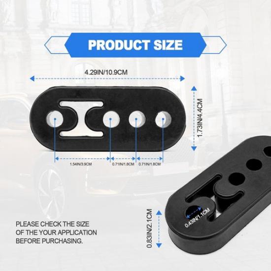 2PCS Exhaust Hanger Rubber Muffler Hanger Universal 4 Holes, Hole Diameter 12