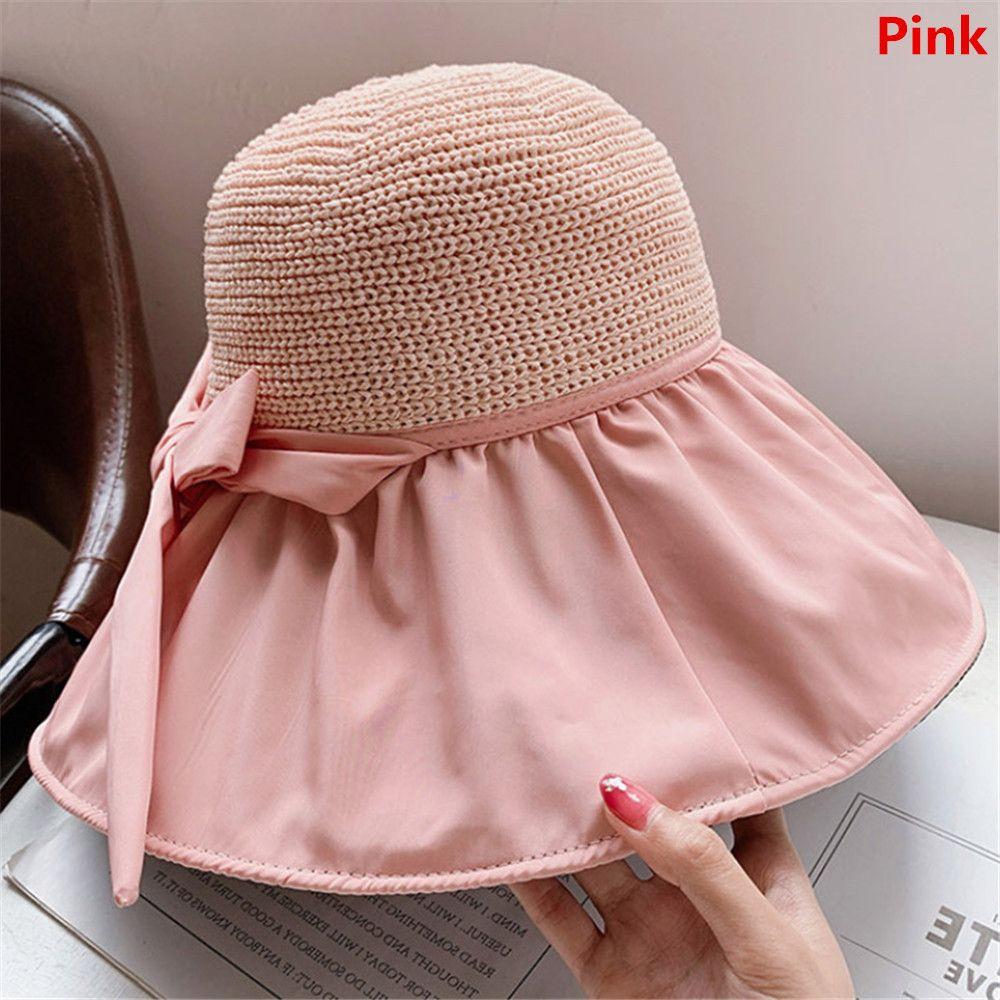 Spring Summer Foldable Panama Hat Portable Beach Cap Bucket Hat Sun Hat Fisherman Cap