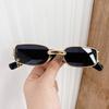 SHAUNA Ins Popular Fashion Small Rectangle Women Luxury Sunglasses Vintage Metal Ring Decoration Men Punk Sun Glasses UV400