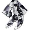 Simple Camellia Classic Black And White Gray Color Scheme Hand Curled Mulberry Silk Versatile Silk Plain Crepe Satin Large Square Scarf Silk Scarf