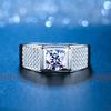 Men's Platinum Moissanite Domineering Ring - Men's Exclusive, Exquisite Details, Must-have for Business & Anniversary