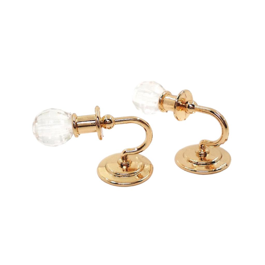 Sturdy Metal and Actylic Crystal Wall Lamps Accessory for 1 12 Dollhouses Enhances Any Room with Elegant Daily Use