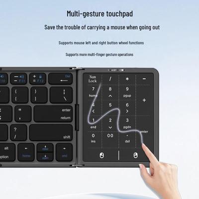 Foldable Bluetooth Keyboard with TYPE-C Charging, Large Touchpad & Multi-Device Switchability