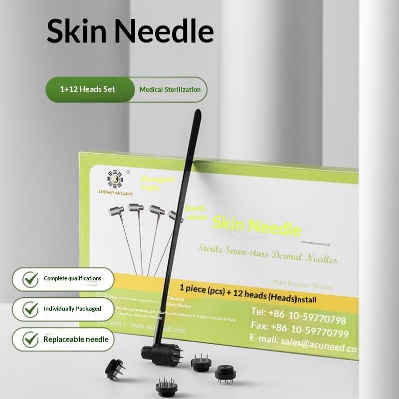 13Pcs Skin Needle 1+12 Heads Set Sterile Seven-Star Dermal Needle Individual Packaging For Skin Care Acupuncture Therapy