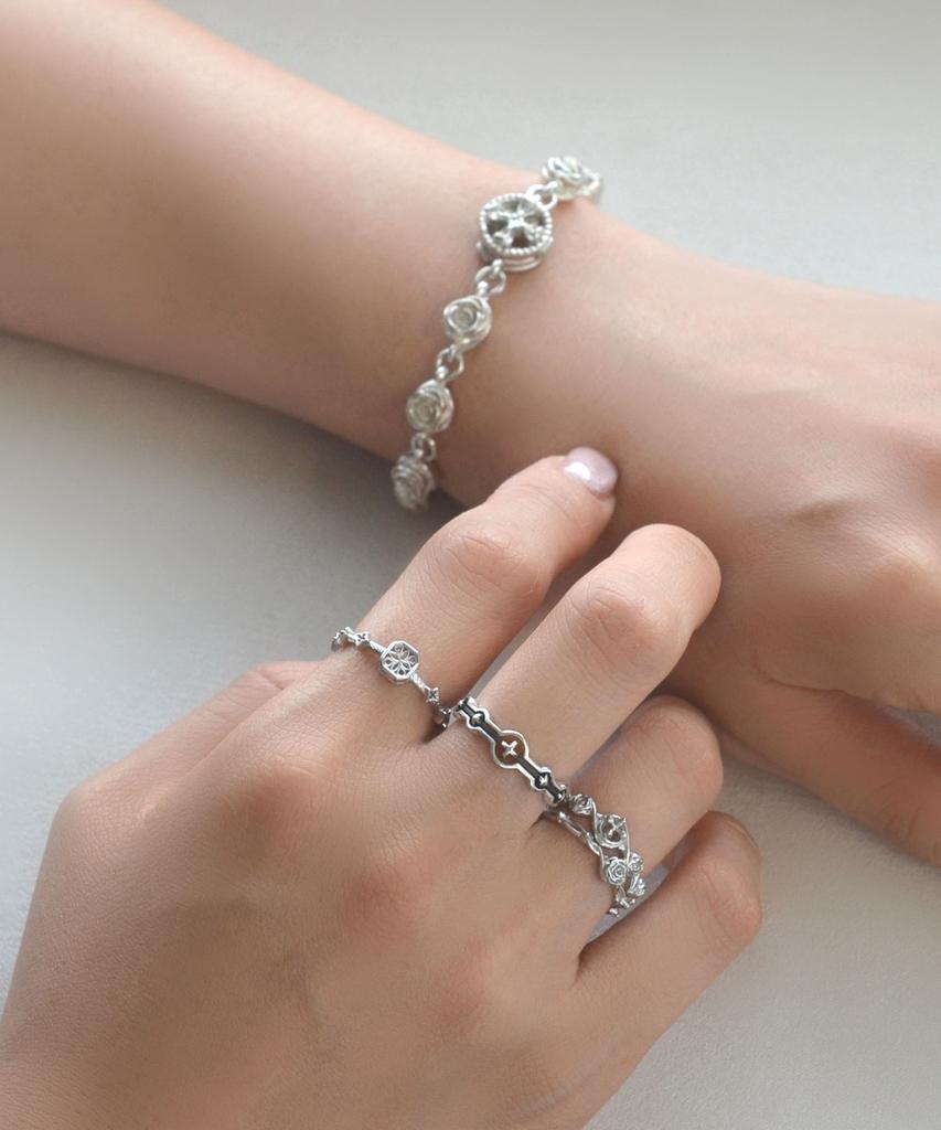 Vivus Ventana Diamant Slim White Gold Silver Ring