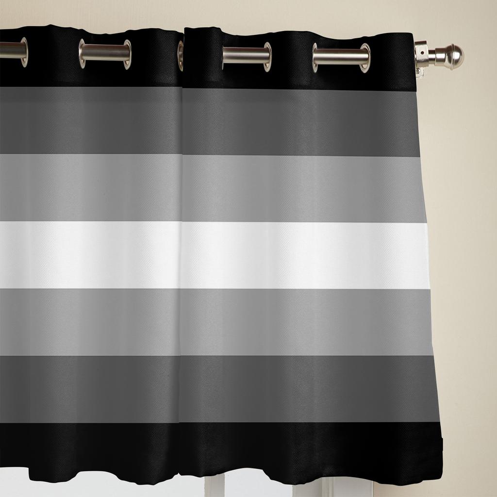 Black And White Gradient Stripes Window Curtains for Living Room Bedroom Curtain Modern Kitchen Blinds Drapes Curtains