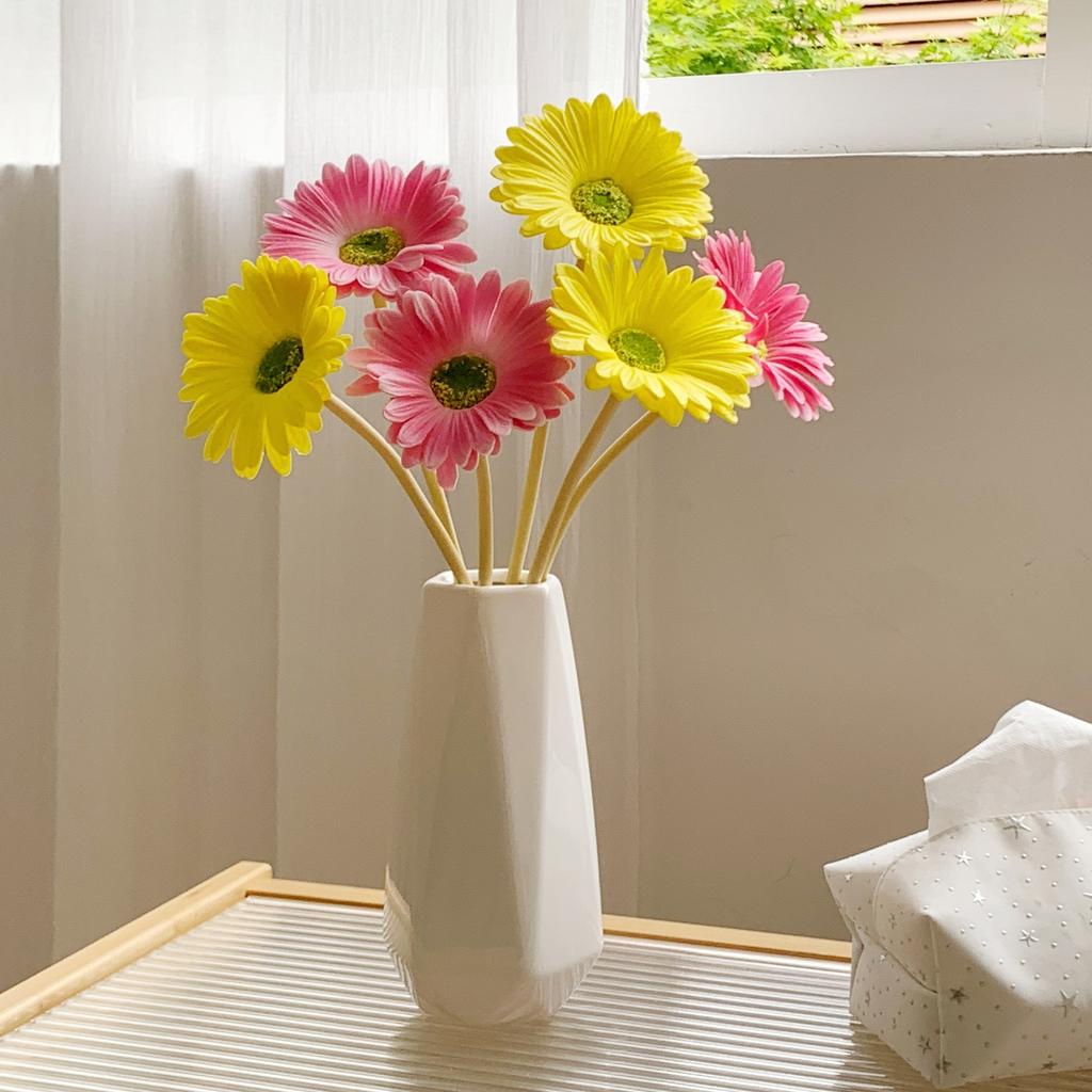 Texture Pu Gerbera Chrysanthemum Simulation Flower Fake Flower Arrangement Dry Flower Bouquet Living Room Decoration Floral