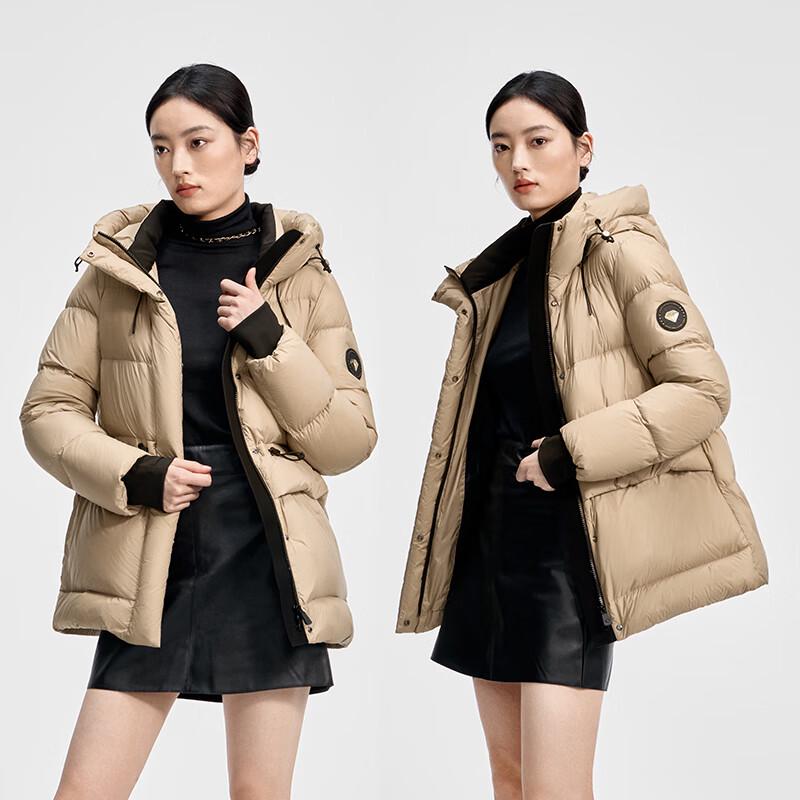 Qianrengang Women's Mid-Length Goose Down Puffer Jacket