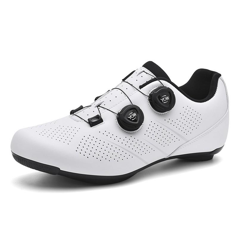 Unisex Road MTB Cycling Shoes With Dual Buckle Hard Sole Rubber Outsole